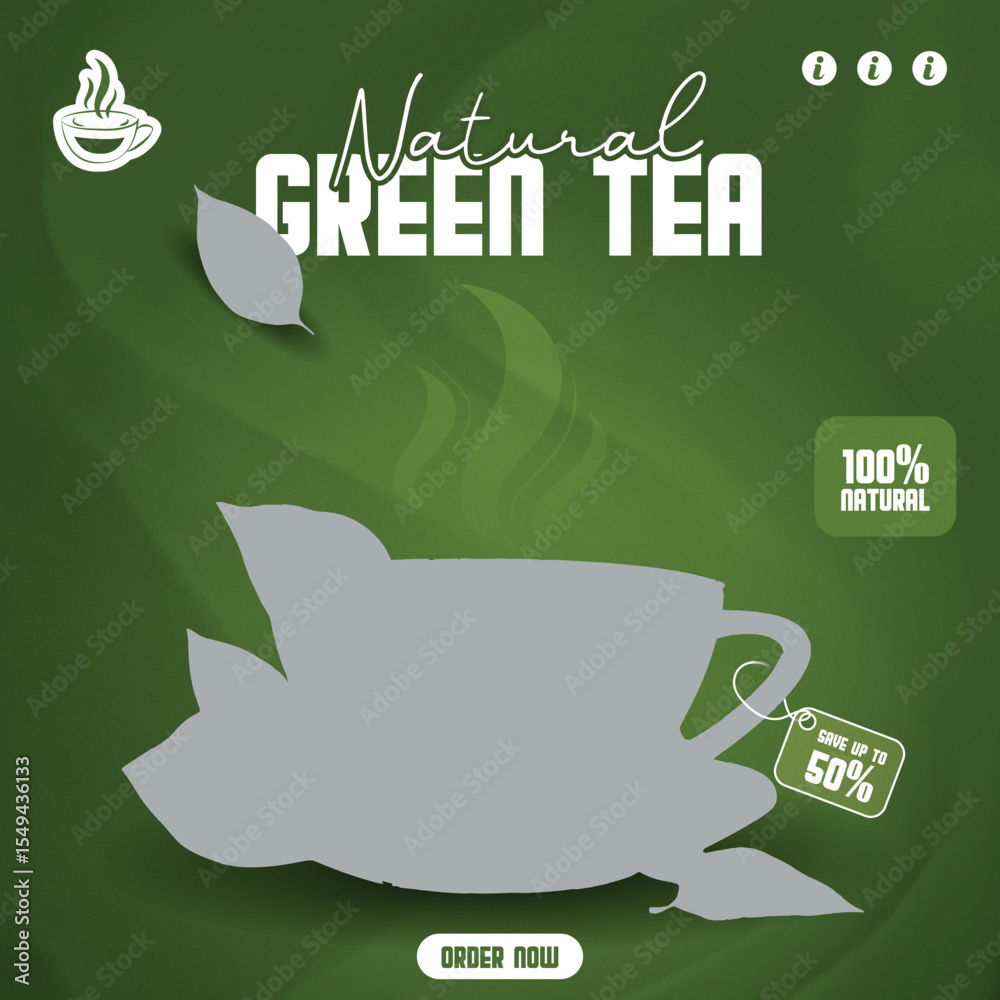 green tea promotional advertisement social media poster design green tea promotional advertisement social media poster design