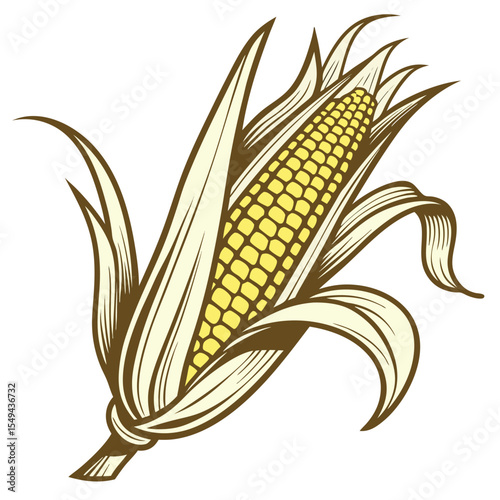 Vector illustration of sweet golden corn icon.