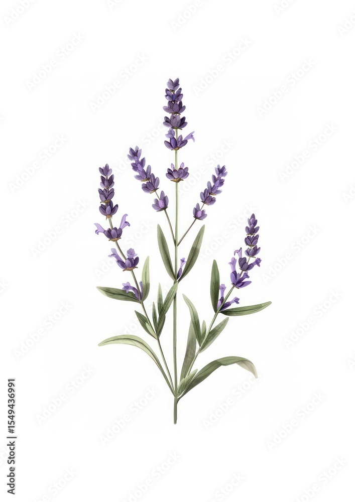 Obraz premium Lavender botanical watercolor illustration