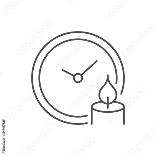 Candle burning time line icon