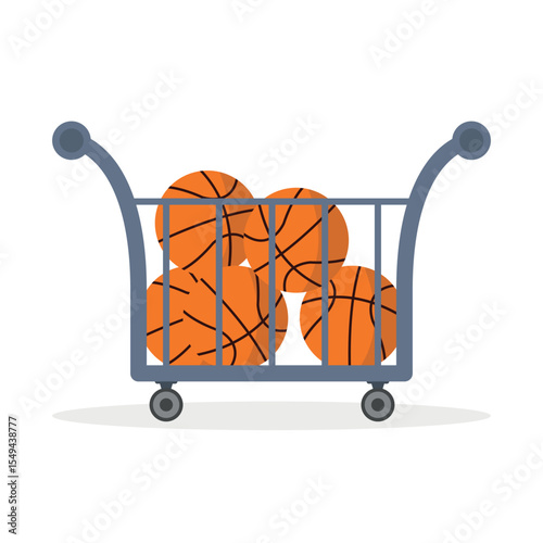 Basketball hoop icon isolated on white background. Sport competition. Set of balls.