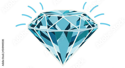 Isolated Diamond with Blue Glow