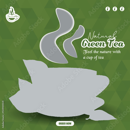 green tea promotional advertisement social media poster design