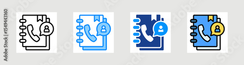 Contact Book Icon Collection Set Multiple Style