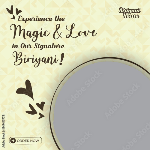 Restaurant Biriyani Food Social Media Poster Template