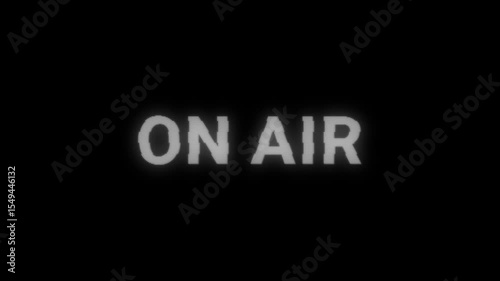 On Air Animated Banner with Flickering Letters Fade In. Retro VHS Effect. Gaming Streaming Template