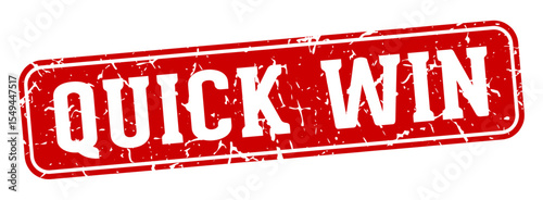 quick win rectangular sign. quick win stamp