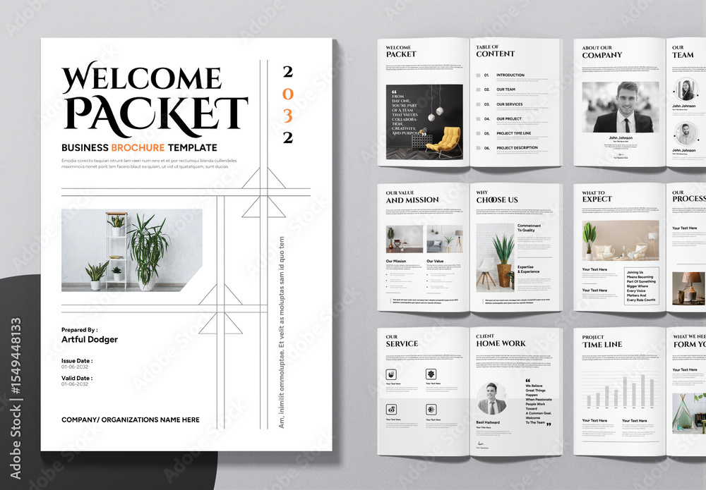 Packet Layout Design Welcome Packet Brochure Template Layout Stock Template | Adobe Stock