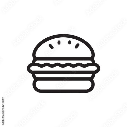 Simple outline of a cheeseburger with lettuce and tomato design