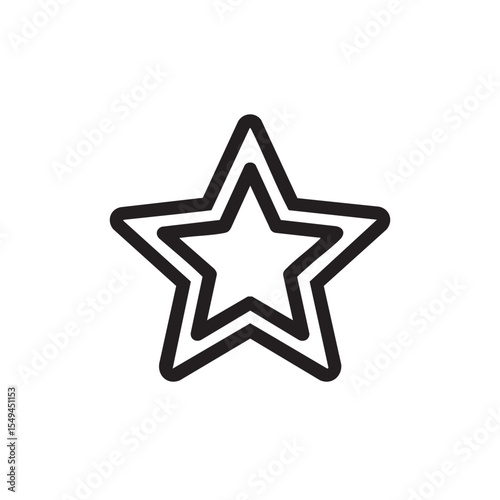 Bold outline star symbol for graphics and design purposes