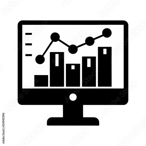 black silhouette of a data analytics screen on whi.svg