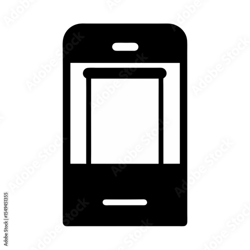 black silhouette of a mobile ad popup on white bac.svg