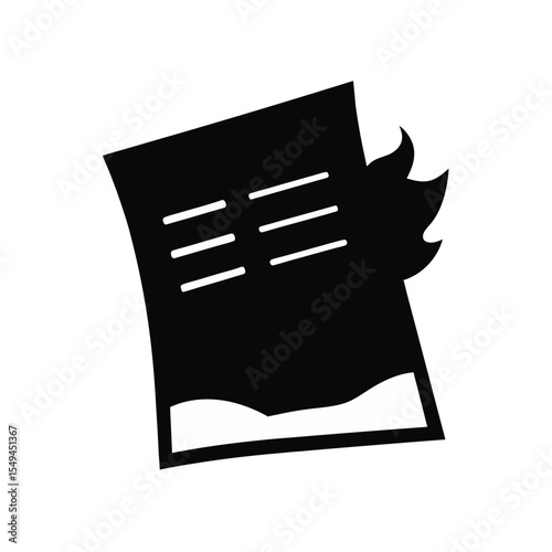 black silhouette of a newspaper ad on white backgr.svg