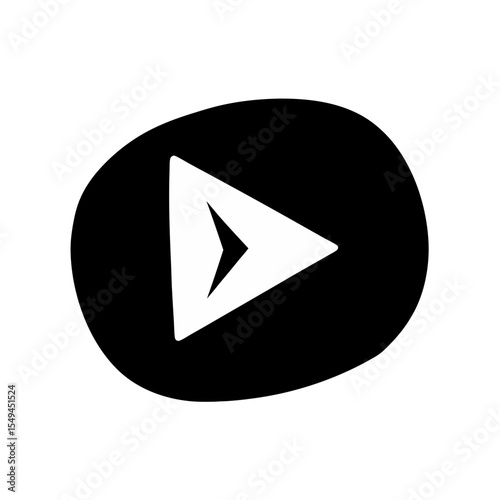 black silhouette of a video ad play button on whit.svg
