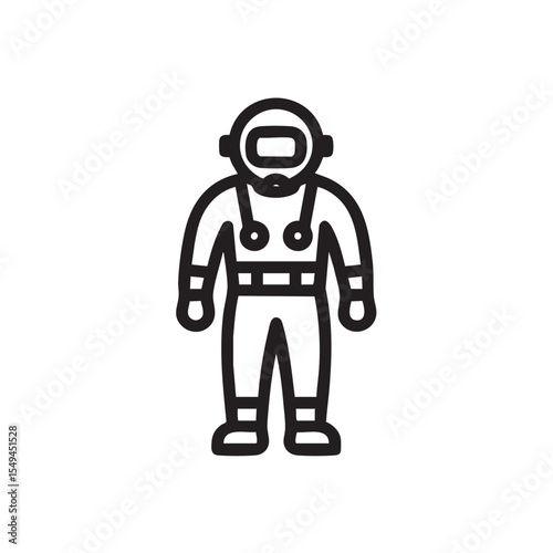 Space explorer in a suit for scientific research and discovery