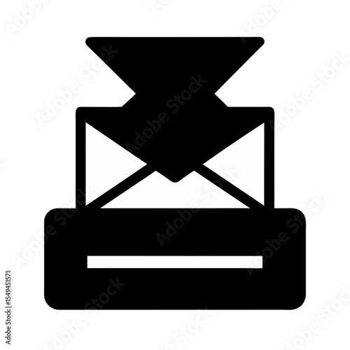 black silhouette of an email inbox on white backgr.svg