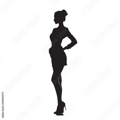 Elegant silhouette of a woman in heels striking a pose