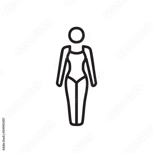 Minimalist female figure in swimsuit for fashion design