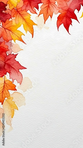 A vibrant border of red, orange, and yellow maple autumn leaves creates a colorful fall frame, perfect for any seasonal design