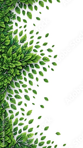 Abstract design of fresh green and yellow leaves, a beautiful nature pattern illustrating the essence of a summer garden