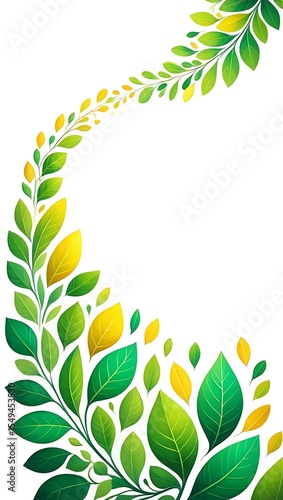 Abstract floral background with decorative frame of leaves and flowers in spring garden style