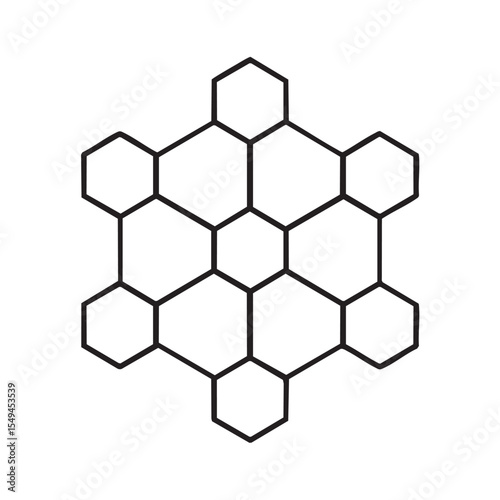 Shape design featuring interconnected hexagons for creative projects
