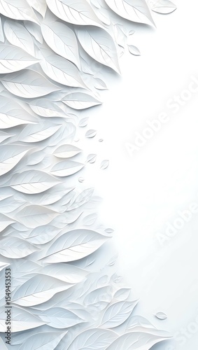 Abstract blue vector background with a floral feather pattern and light wave design
