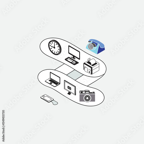 Modern Office Technology Workflow Infographic