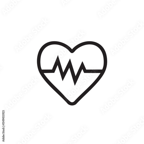 Heartbeat and love symbol for health and wellness themes