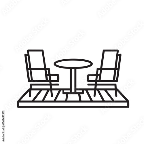 Comfortable outdoor seating area with table and chairs for relaxation
