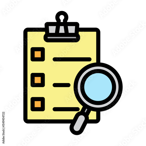 Task Search Vector Filled Icon Design