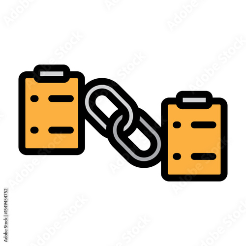 Linked Task Vector Filled Icon Design