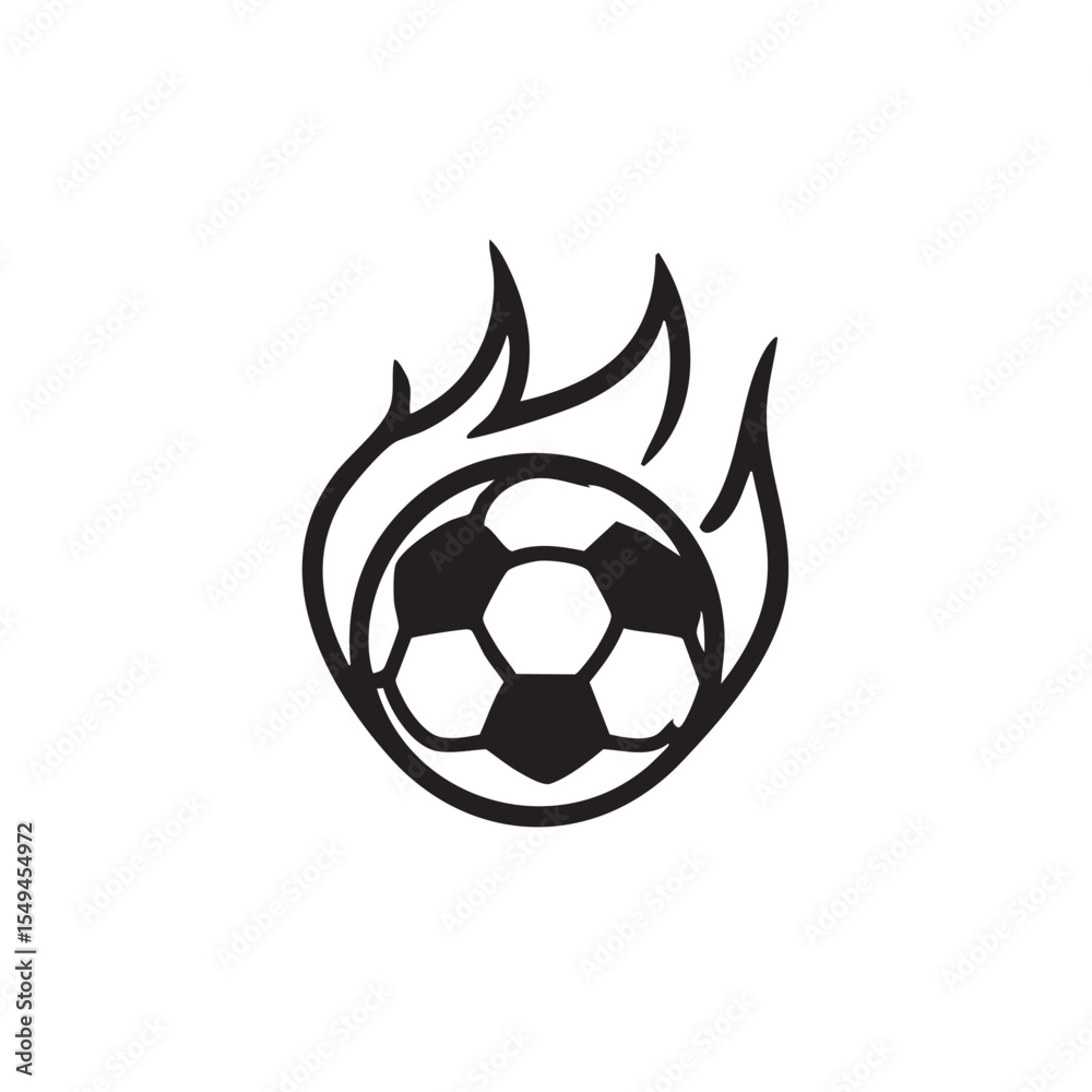 Obraz premium Soccer ball with flame design for sports branding and marketing