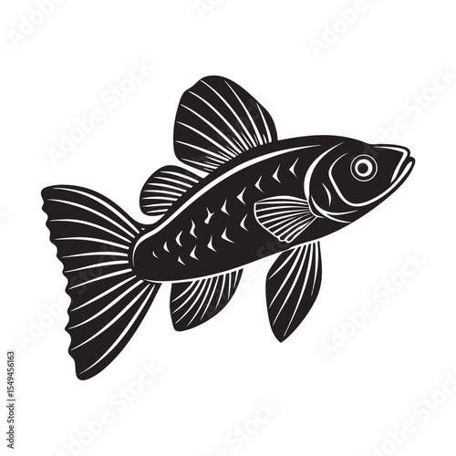  silhouette of  guppy  fish   fish  on the white background