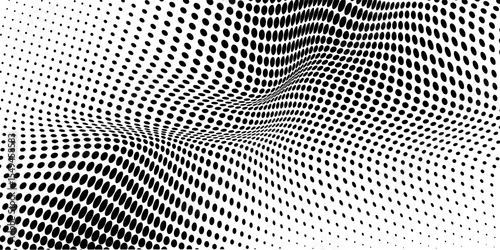 Background with monochrome dotted texture. Polka dot pattern template. Background with black dots - stock vector dots background