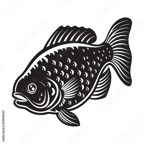  silhouette of scat  fish  on the white background