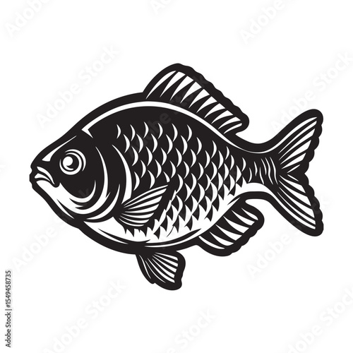  silhouette of scat  fish  on the white background
