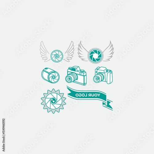 Collection of Vintage-Style Photography Logo Elements