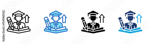 Career Study icon Multi Style Vector Illustration