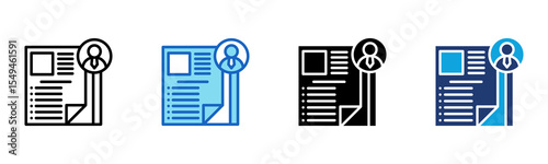 Curiculum Vitae icon Multi Style Vector Illustration