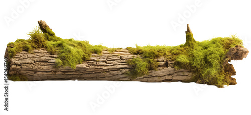 Moss-Covered Log: Nature's Rustic Beauty transparent background png