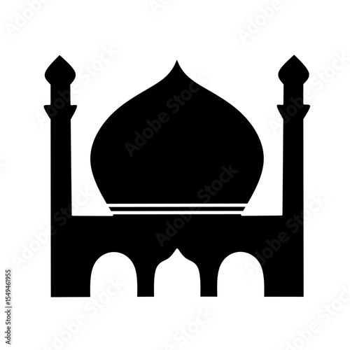 vector illustration of mosque on white background