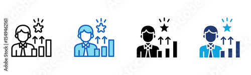 Career Aspirations icon Multi Style Vector Illustration