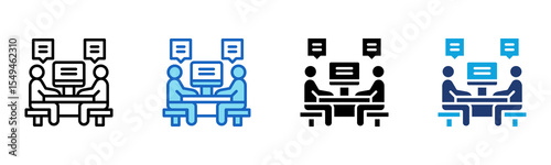 Work Group icon Multi Style Vector Illustration