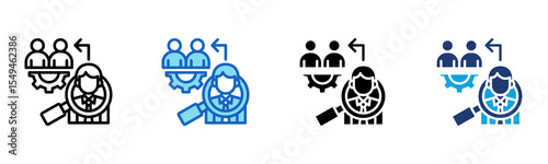 Human Resources icon Multi Style Vector Illustration