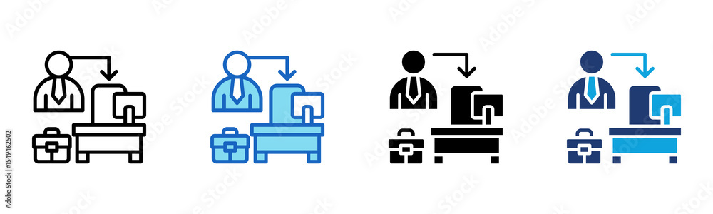 Job Position icon Multi Style Vector Illustration Job Position icon Multi Style Vector Illustration