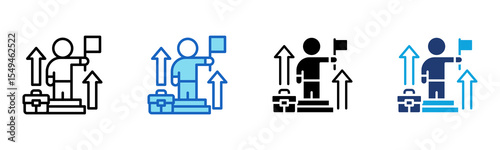 Career Advancement icon Multi Style Vector Illustration