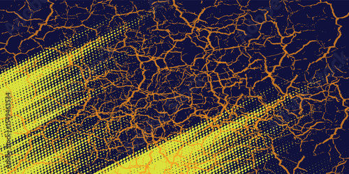 Yellow halftone on blue background. Vector glitter dotted or halftone glitter pattern texture Pop Art Style Background.dots grunge.modern.
