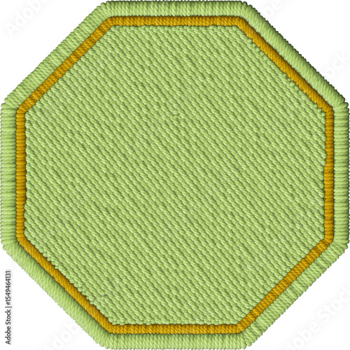 Golden Embroidered Octagon Patch – Geometric Fabric Element