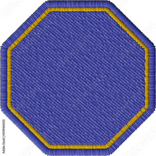 Golden Embroidered Octagon Patch – Geometric Fabric Element